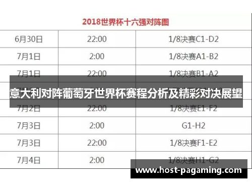意大利对阵葡萄牙世界杯赛程分析及精彩对决展望