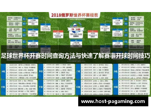 足球世界杯开赛时间查询方法与快速了解赛事开球时间技巧 足球世界杯开赛时间查询方法与快速了解赛事开球时间技巧
